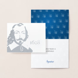 Citation Samuel de Champlain Vivre Ensemble Argent Folienkarte
