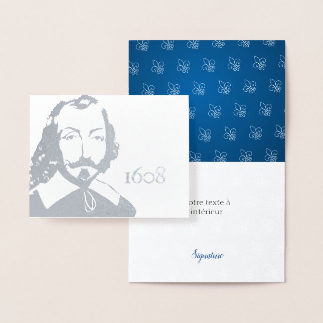 Citation Samuel de Champlain Vivre Ensemble Argent Folienkarte (Anzeige)
