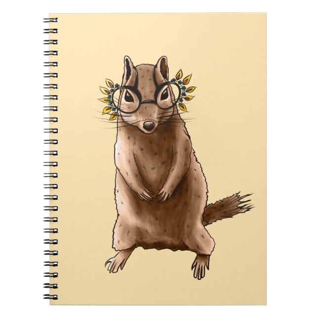 Cite Chipmunk Hippie Glasses Notizblock (Vorderseite)