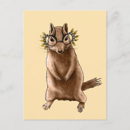 Cite Chipmunk Hippie Glasses Postkarte