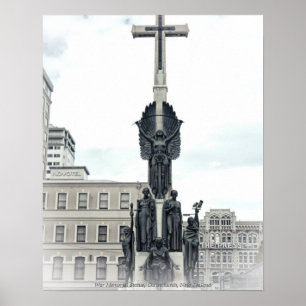 Citizen War Memorial Statue, Christchurch Neuseela Poster
