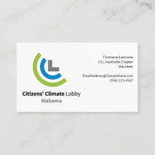 Citizens Climate Lobby Alabama Visitenkarte