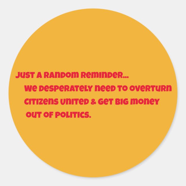 Citizens United Round Sticker (Vorderseite)