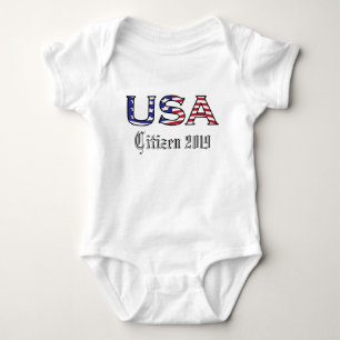 Citizenship Year USA US Flagge Baby Strampler