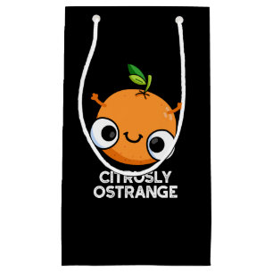 Citrely Ostrange Funny Strange Orange Pun Dark BG Kleine Geschenktüte