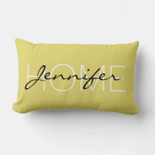 Citrine color Zuhause monogram Lendenkissen