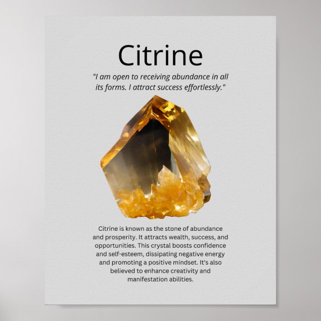 Citrine Crystal Meaning Poster (Vorne)