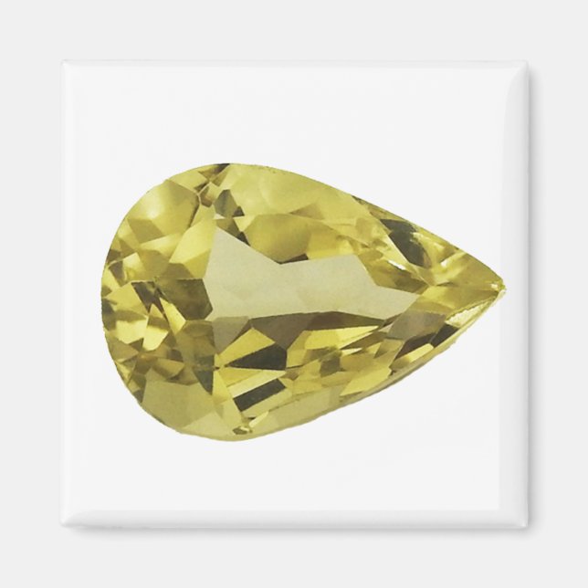 Citrine Gemstone Gelb Magnet (Vorne)