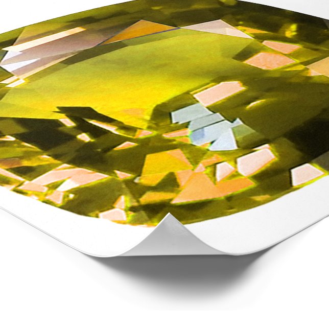 Citrine Gemstone Gelb Poster (Ecke)