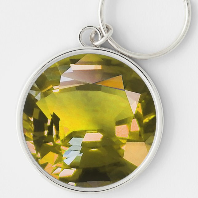 Citrine Gemstone Gelb Schlüsselanhänger (Vorne)