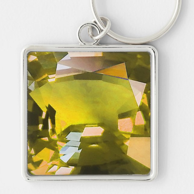 Citrine Gemstone Gelb Schlüsselanhänger (Vorne)