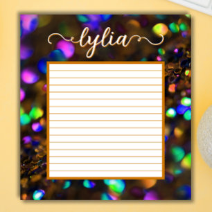 Citrine Glitzer Lined Personalisiert Notizblock