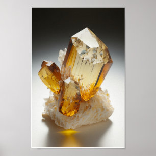 Citrine Kristall Edelstein Makro nah Foto Poster