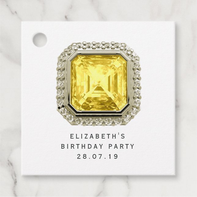 Citrine November Birthstone Geschenkanhänger (Vorderseite)