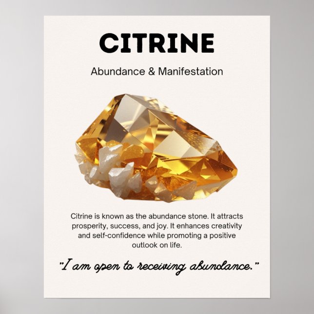 Citrine Stone Crystal Poster (Vorne)
