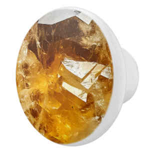 Citrine Yellow Gem Muster Keramikknauf