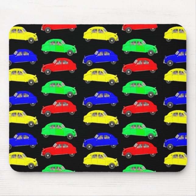 Citroen 2 CV gepolstertes Muster Mousepad (Vorne)