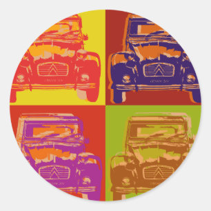 Citroen 2CV 1 Runder Aufkleber
