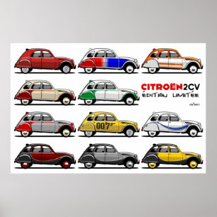 Citroën 2CV limitierte Ausgaben Poster
