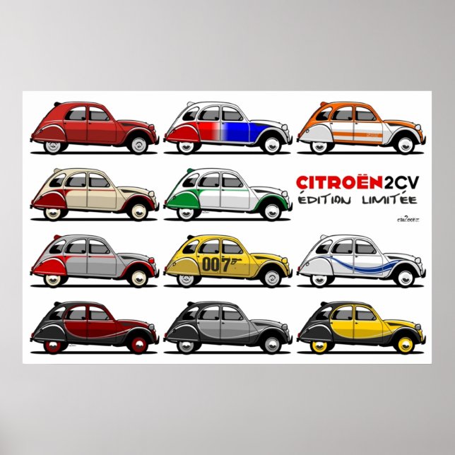 Citroën 2CV limitierte Ausgaben Poster (Vorne)