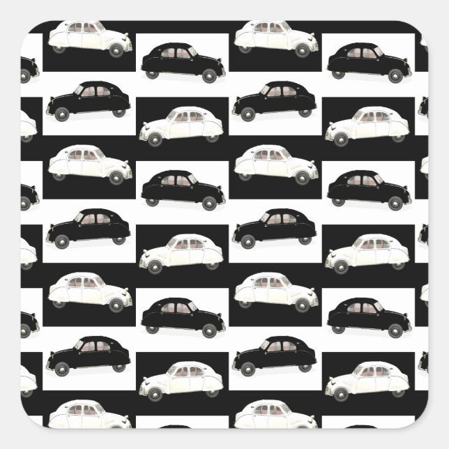 Citroen 2CV Quadratischer Aufkleber (Vorderseite)