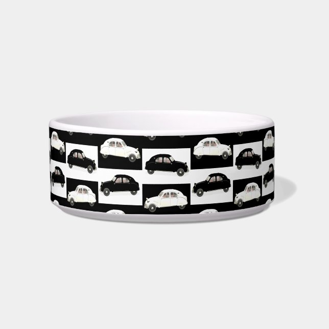 Citroen 2CV Schwarz-weiß Napf (Links)