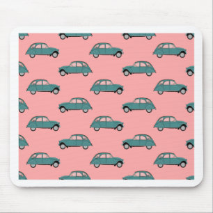 Citroen 2CVs - Grün auf Rosa - Autos Mousepad