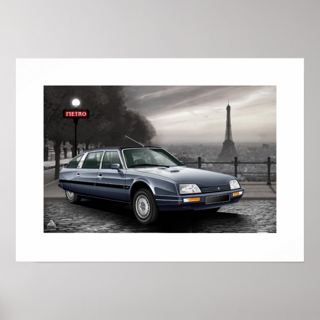 Citroen CX Prestige Turbo 2 Poster Illustration (Vorne)