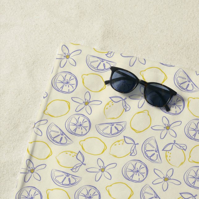 Citron Doodle Pattern Beach Handtuch (Beispiel)