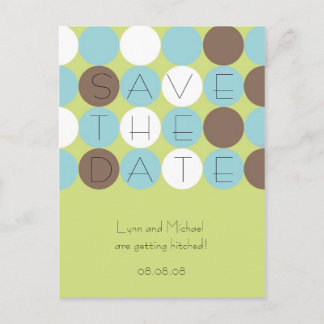 Citron Dots Save the Date Postcard (benutzerdefini Ankündigungspostkarte