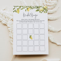 CITRON Lemon Bridal Bingo
