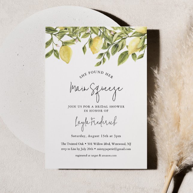 CITRON Lemon Bridal Dusche Einladung (Von Creator hochgeladen)