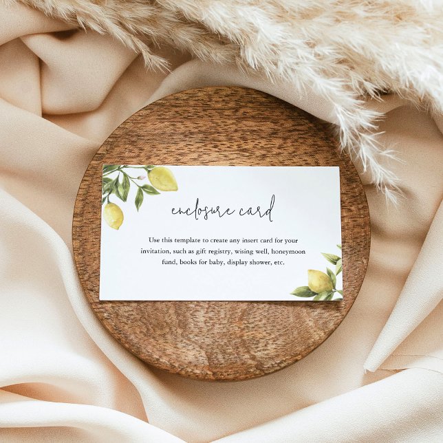 CITRON Lemon Citrus Beilage Karte 3.5 "x2" (Von Creator hochgeladen)