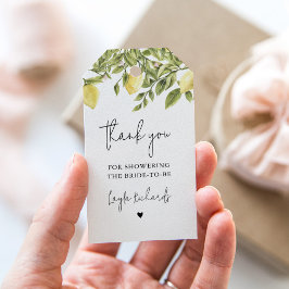 CITRON Lemon Citrus Brautparty Bevorzugung Tag Geschenkanhänger