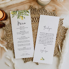 CITRON Lemon Citrus Wedding Dinner Menü