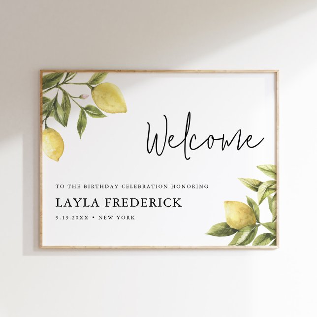 CITRON Lemon Geburtstagsparty Willkommen 18x24 Poster (Von Creator hochgeladen)