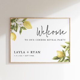CITRON Lemon Gender Reveal Willkommen 18x24 Poster