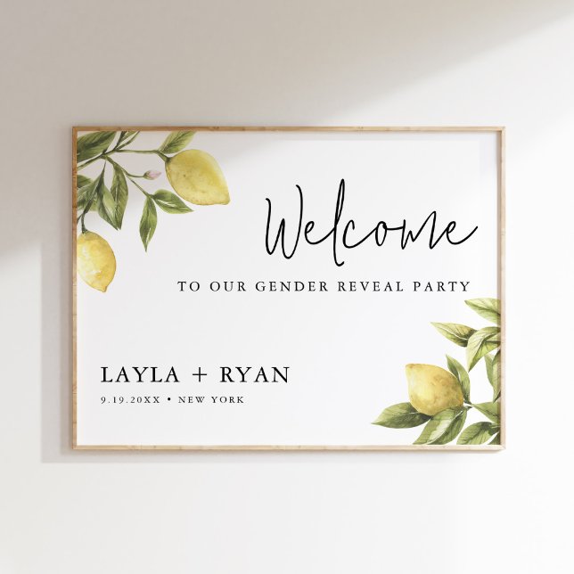 CITRON Lemon Gender Reveal Willkommen 18x24 Poster (Von Creator hochgeladen)