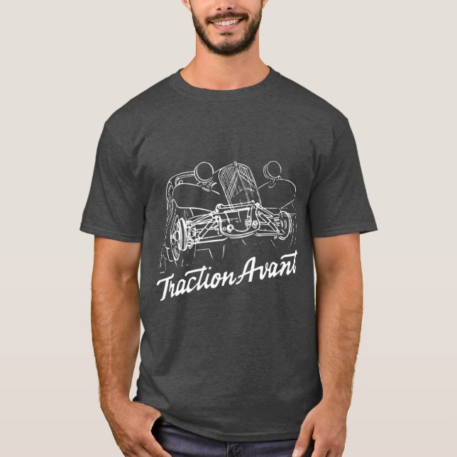 Citron Traction Avant Skript-Emblem und subtile Kr T-Shirt (Vorderseite)