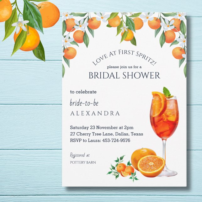 Citrus Aperol Liebe im ersten Spritz-Brautparty Einladung (Von Creator hochgeladen)