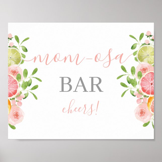 Citrus Baby Shower Mimosa Bar sign Poster (Vorne)