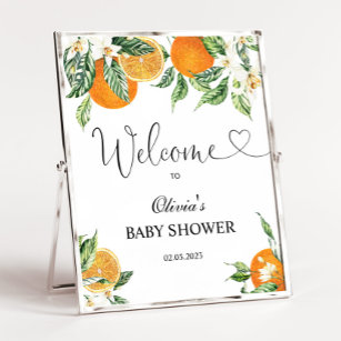 Citrus Babydusche Begrüßungszeichen Poster