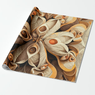 Citrus Beige Braun Ziermuster Karierte Dekoration  Geschenkpapier
