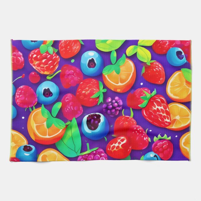 Citrus & Berries Burst Geschirrtuch (Horizontal)