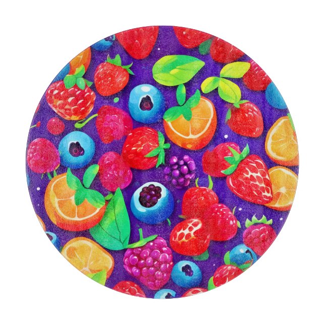 Citrus & Berries Burst Schneidebrett (Vorderseite)