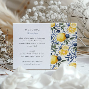 Citrus Bliss & Blue Azulejo Wedding Card Begleitkarte