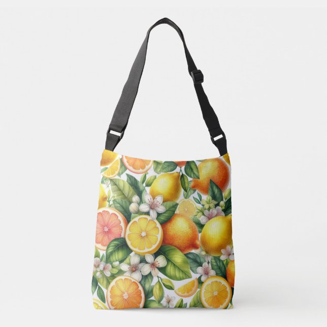 Citrus Bloom Tragetaschen Mit Langen Trägern (Vorderseite)