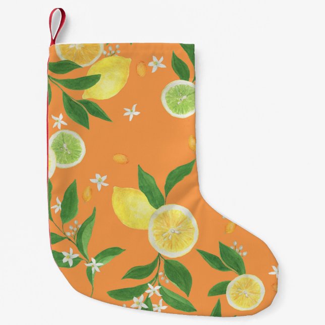 Citrus Bloom Wasserfarbstoff Kleiner Weihnachtsstrumpf (Vorderseite)