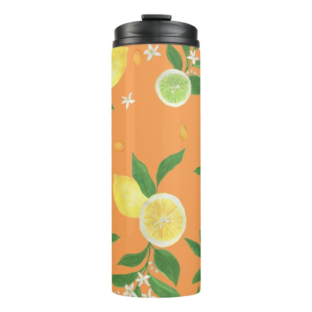 Citrus Bloom Wasserfarbstoff Thermosbecher (Vorderseite)