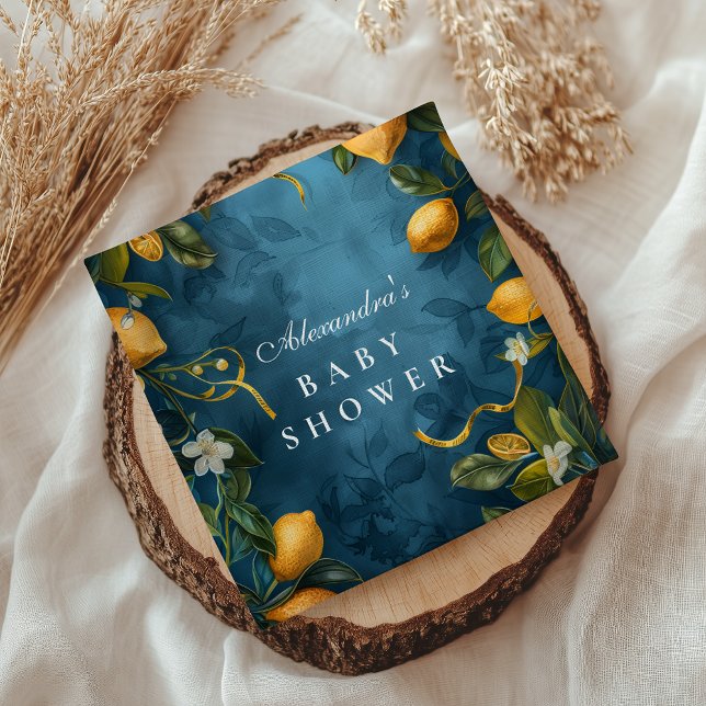 Citrus Blossom Blue Baby Shower Serviette (Von Creator hochgeladen)